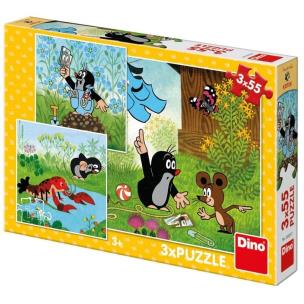 Puzzle 3w1 Krecik i spodenki 3x55el. Wydawca: Dino Toys. Multiszop.pl Opakowanie Puzzle 3w1 Krecik i spodenki 3x55el