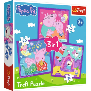 Opakowanie Puzzle 3w1 Zwyczaje świnki Peppy TREFL
