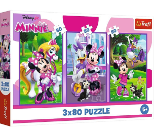 Opakowanie Puzzle 3x80 Minnie i przyjaciele TREFL