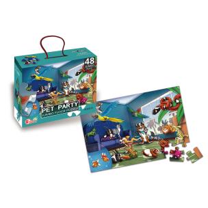 Puzzle 48 Jumbo Party Zwierząt domowych. Wydawca: Askato. Multiszop.pl Opakowanie Puzzle 48 Jumbo Party Zwierząt domowych