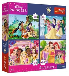 Opakowanie Puzzle 4w1 Disney Princess + plakat TREFL