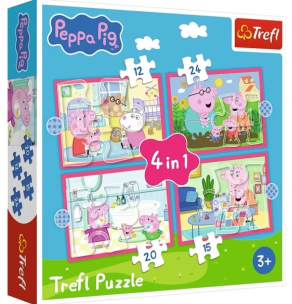 Opakowanie Puzzle 4w1 Peppa uwielbia przygody TREFL