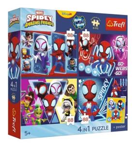 Opakowanie Puzzle 4w1 Spidey + plakat TREFL