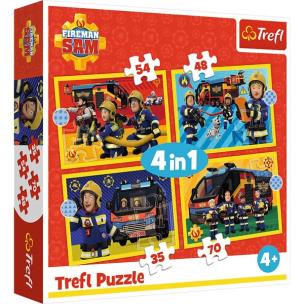 Opakowanie Puzzle 4w1 Strażak na sygnale TREFL
