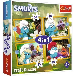 Opakowanie PUZZLE 4w1 Życie w Wiosce Smerfów  34664