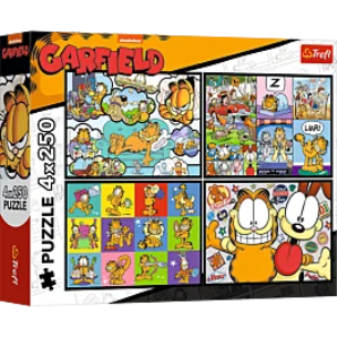 Opakowanie Puzzle 4x250 Garfield nie lubi poniedziałków TREFL