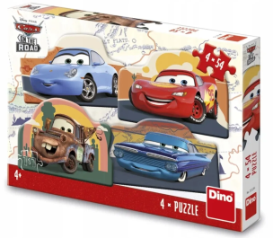 Puzzle 4x54 Auta Cars W trasie. Wydawca: Dino Toys. Multiszop.pl Opakowanie Puzzle 4x54 Auta Cars W trasie