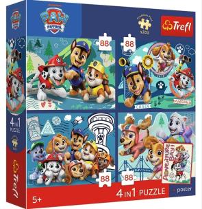 Opakowanie Puzzle 4x88 Psi Patrol Radosne misje TREFL