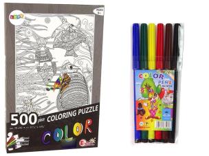Puzzle 500 do kolorowania Ocean. Wydawca: Leantoys. Multiszop.pl Opakowanie Puzzle 500 do kolorowania Ocean