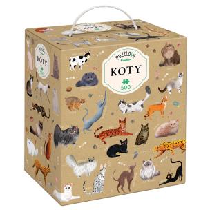 Puzzle 500 Puzzlove CzuCzu Koty. Wydawca: Bright Junior Media Justyna Han. Multiszop.pl Opakowanie Puzzle 500 Puzzlove CzuCzu Koty