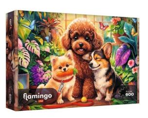 Opakowanie Puzzle 600 Flamingo - Psy w oranżerii TREFL