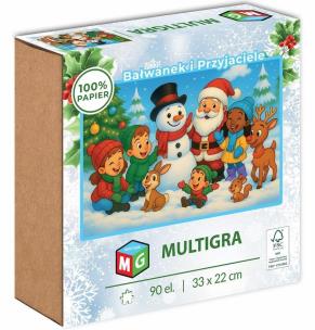 Puzzle 90 Bałwanek i Przyjaciele. Wydawca: MULTIGRA. Multiszop.pl Opakowanie Puzzle 90 Bałwanek i Przyjaciele
