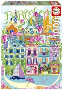 Opakowanie Puzzle Barcelona / Hiszpania Car Pintos 1000 el 114120