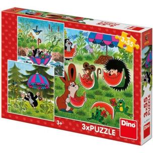 Puzzle dla dzieci 3w1 Krecik i parasol. Wydawca: Dino Toys. Multiszop.pl Opakowanie Puzzle dla dzieci 3w1 Krecik i parasol