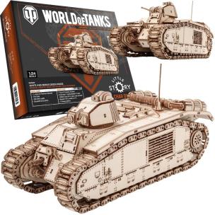 Puzzle drewniane 3D - Char B1. Wydawca: Little Story. Multiszop.pl Opakowanie Puzzle drewniane 3D - Char B1