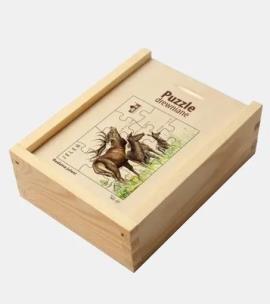 Opakowanie Puzzle drewniane Rodzina Jeleni