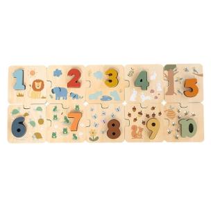 Opakowanie Puzzle drewniane z cyframi dla najmłodszych