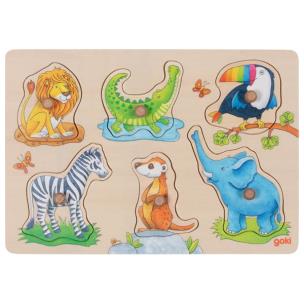 Puzzle drewniane z uchwytami mama i dzieci Goki. Wydawca: Goki. Multiszop.pl Opakowanie Puzzle drewniane z uchwytami mama i dzieci Goki