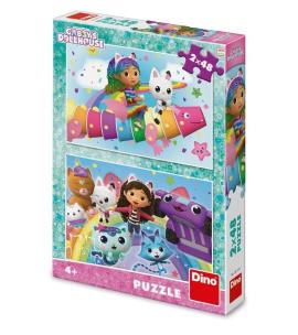 Opakowanie Puzzle Koci Domek Gabi Tęcza 2x48el