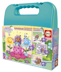 Opakowanie Puzzle Koci Domek Gabi walizka 12  + 16 + 20  + 25 114267