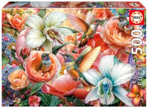 Opakowanie Puzzle Kolibry i kwiaty 500 el 114085