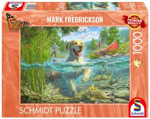 Puzzle PQ 1000 Mark Fredrickson Labrador na rybach. Wydawca: Schmidt. Multiszop.pl Opakowanie Puzzle PQ 1000 Mark Fredrickson Labrador na rybach