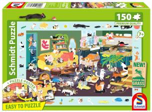 Puzzle PQ 150 Wszędzie koty G3. Wydawca: Schmidt. Multiszop.pl Opakowanie Puzzle PQ 150 Wszędzie koty G3