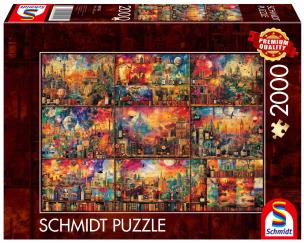Puzzle PQ 2000 Podróże z książką i winem G3. Wydawca: Schmidt. Multiszop.pl Opakowanie Puzzle PQ 2000 Podróże z książką i winem G3