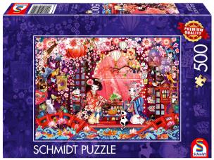 Puzzle PQ 500 Japońska ceremonia picia herbaty G3. Wydawca: Schmidt. Multiszop.pl Opakowanie Puzzle PQ 500 Japońska ceremonia picia herbaty G3