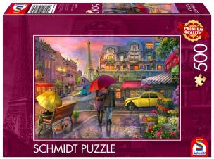 Puzzle PQ 500 Paryż w deszczu G3. Wydawca: Schmidt. Multiszop.pl Opakowanie Puzzle PQ 500 Paryż w deszczu G3