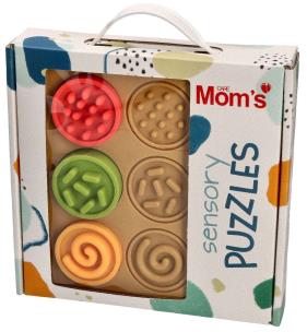 Puzzle sensoryczne kółeczka. Wydawca: Mom's Care. Multiszop.pl Opakowanie Puzzle sensoryczne kółeczka
