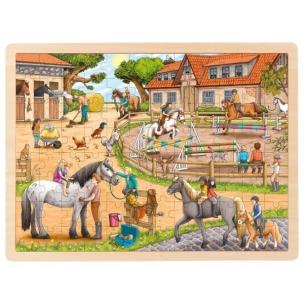 Puzzle Szkółka Jeździecka, 96 el.. Wydawca: Goki. Multiszop.pl Opakowanie Puzzle Szkółka Jeździecka, 96 el.