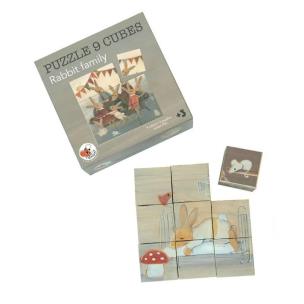 Opakowanie Puzzle - układanka sześciany - Rodzina Króliczków