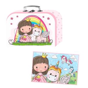 Puzzle w walizce Lillie i Ellie 24el. Wydawca: Barbo Toys. Multiszop.pl Opakowanie Puzzle w walizce Lillie i Ellie 24el