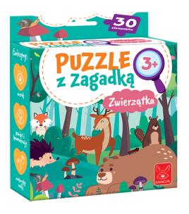 Puzzle z Zagadką Zwierzątka 3+. Wydawca: Kangur. Multiszop.pl Opakowanie Puzzle z Zagadką Zwierzątka 3+