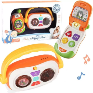 Radio grające i telefonik z klapką. Wydawca: Lena. Multiszop.pl Opakowanie Radio grające i telefonik z klapką