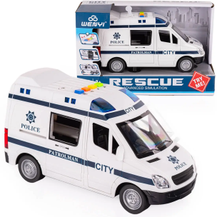 Radiowóz policyjny ze światłem i dźwiękiem. Wydawca: Lena. Multiszop.pl Opakowanie Radiowóz policyjny ze światłem i dźwiękiem