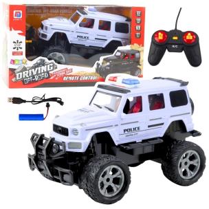 Radiowóz terenowy R/C 1:12 biały. Wydawca: Leantoys. Multiszop.pl Opakowanie Radiowóz terenowy R/C 1:12 biały