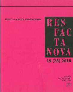 Okładka książki Res Facta Nova 19(28) 2018