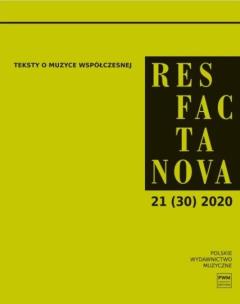 Okładka książki Res Facta Nova 21(30) 2020