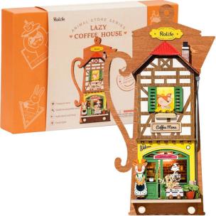 Opakowanie ROBOTIME Składany Drewniany Model Puzzle 3D - Leniwa Kawiarnia