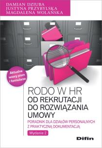 RODO w HR. Autor: Dziuba Damian, Przybylska Justyna, Wolańska Magdalena. Multiszop.pl Okładka książki RODO w HR
