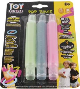 Opakowanie Rurki sensoryczne jumbo świecące w ciemności fidget pop tubes  3 sztuki