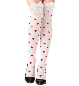 Opakowanie Samonośne pończochy kobiece białe w czerwone serca