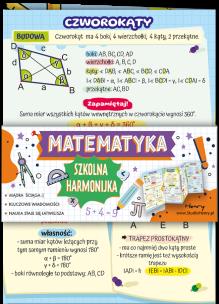 Opakowanie Ściąga Harmonjka Matematyka trójkąty i czworokąty