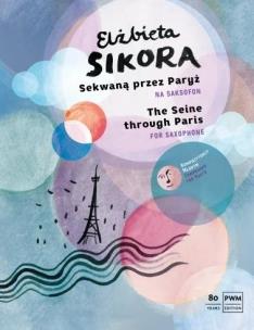 Okładka książki Sekwaną przez Paryż nuty na saksofon