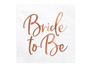 Opakowanie Serwetki Bride to Be różowe złoto 33x33cm 20szt