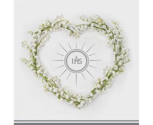 Opakowanie Serwetki Komunia srebne serce 33x33cm 20szt