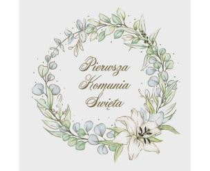Opakowanie Serwetki Komunia wieniec z eukaliptusa 33x33cm 20s