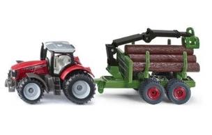 Opakowanie Siku Orange - Massey Ferguson z przyczepą leśną